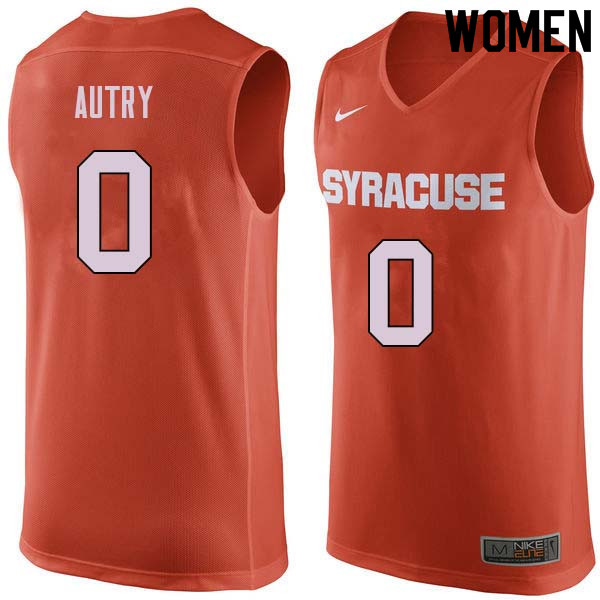 Women #0 Adrian Autry Syracuse Orange College Basketball Jerseys Sale-Orange